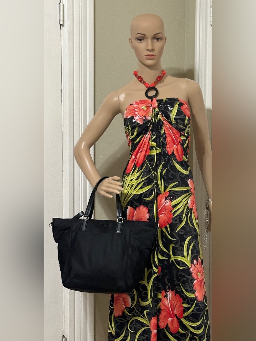 Tory Burch Black Nylon Tote Bag - Picture 15 of 16